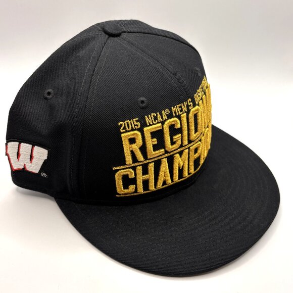 2015 Wisconsin Badgers Mens Basketball Regional Champions Nike Hat NCAA Snapback - Picture 2 of 9